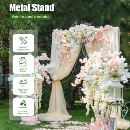 Wedding Arch Stand Square Metal Arbor Ceremony Decorations Garden Party Backdrop Frame Flower Balloon Support Adjustable Height