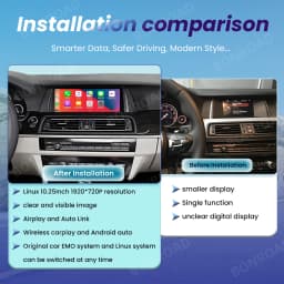 BONROAD Linux 10.25" Wireless CarPlay Android Auto Multimedia Player Car Radio For BMW 5 Series F10 F11 Navigation Touch Screen