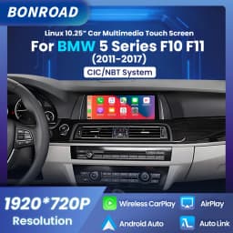 BONROAD Linux 10.25" Wireless CarPlay Android Auto Multimedia Player Car Radio For BMW 5 Series F10 F11 Navigation Touch Screen