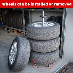 Tire Rack with Wheels Heavy-Duty Tire Tree Stand for 4 Tires with Rims 100kg Load Capacity for Garage Workshop