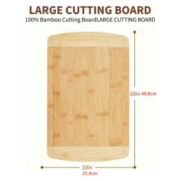 28x40cm Charcuterie Bamboo Cutting Boards with Juice Groove and Handles Wood Cutting Board for Kitchen Meat Turkey Veggies