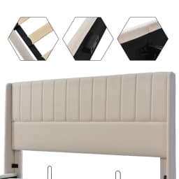 Rosahqnda Double Bed with Hydraulic storage system,large Storage space,Upholstered Linen headbroad,modren & Popularity,for youth