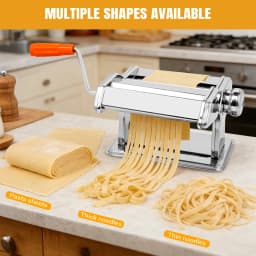 Heavy Duty Stainless Steel Pasta Maker,3-in-1 Manual Machine with 3 Cut Press Blade Settings for Spaghetti,Tagliatelle & Lasagne