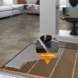 Underfloor Heating Mat 220W/m², 9.84-16.4 sqft Electric Radiant Floor Heating Film with Thermostat Below Laminate Wood