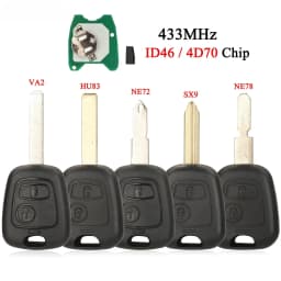 433MHz Remote Car Key ID46 4D70 Chip for Citroen C1 C3 Peugeot 107 Toyota Aygo 2005-2014 VA2 HU83 NE72 NE78 SX9 Balde