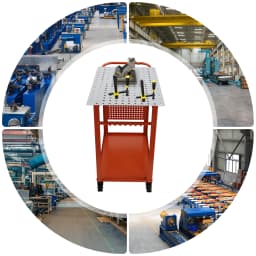 36" * 24" Welding Table, 2 Tiers Welding Workbench Table, 800Lbs Load Capacity, Movable Steel Work Bench with 4 Wheels