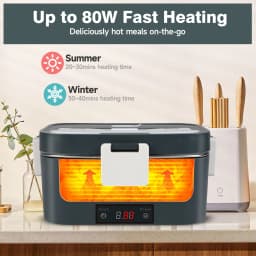 2.5L 60W Electric Lunch Box Heater, Portable Leak-Proof Food Warmer for Office Car Truck Travel Home, Microwave Safe Bento Box