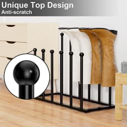Boot Rack Organizer 4 Pairs Free Standing Tall Boot Shoe Storage Space Saving Boot Holder Stand for Entryway Closet Bedroom