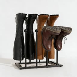 Boot Rack Organizer 4 Pairs Free Standing Tall Boot Shoe Storage Space Saving Boot Holder Stand for Entryway Closet Bedroom