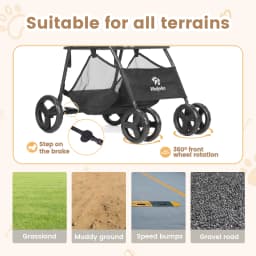 3-in-1 Foldable Pet Stroller | Detachable Carrier & Car Seat for Small Dogs & Cats, Lightweight Travel Stroller with Mesh Window