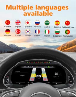 Hizpo 12.3'' Linux 5.4 Car Digital Dashboard For Audi Q5 2009-2018 LCD Panel Speedometer Instrument Cluster Carplay Auto