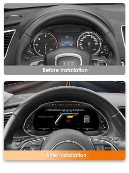 Hizpo 12.3'' Linux 5.4 Car Digital Dashboard For Audi Q5 2009-2018 LCD Panel Speedometer Instrument Cluster Carplay Auto