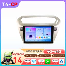 Hizpo 8g 128g 2Din Android 14 Car Radio for Peugeot 301/Citroen C-Elysee Elysee 2013-2018 Ai Car Multimedia Gps 4g Carplay 6115