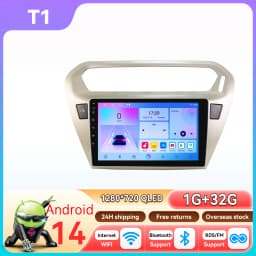 Hizpo 8g 128g 2Din Android 14 Car Radio for Peugeot 301/Citroen C-Elysee Elysee 2013-2018 Ai Car Multimedia Gps 4g Carplay 6115