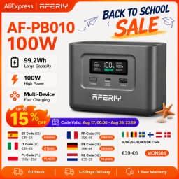 AFERIY Nano100 Portable Power Station,99.2Wh100W Telescopic Type-C Cable,1.5h Full Charge, 3000 + Cycles LiFePO4 Battery