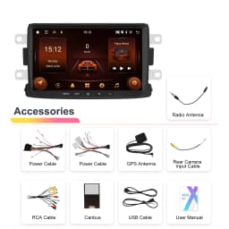 Podofo 8" Carplay Android Car Radio For Renault Para Car Intelligent System 2 Din GPS Navigation RDS Multimedia Player