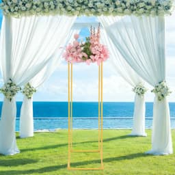 Wedding Bracket Gold Flower Holder50 * 50 * 180cm Round Tube Roller Tooth Connection for Wedding Party Event Decorations