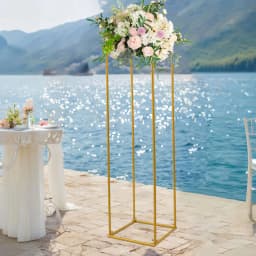 Wedding Bracket Gold Flower Holder50 * 50 * 180cm Round Tube Roller Tooth Connection for Wedding Party Event Decorations