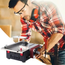 200W Mini Bench Saw and Belt Sander 7-Speed Adjustment Table Saw 30mm Cutting Depth DIY Benchtop Sanding Machine with Belts