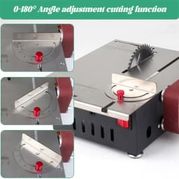 200W Mini Bench Saw and Belt Sander 7-Speed Adjustment Table Saw 30mm Cutting Depth DIY Benchtop Sanding Machine with Belts