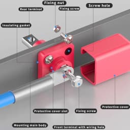 Square Full Copper Wire Column through Wall Type New Energy Storage Battery Terminal High Current 100A/120A/150A/200A/300A