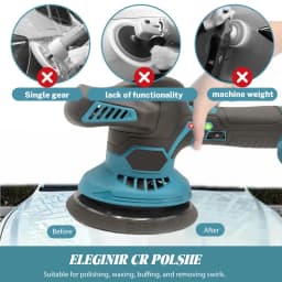 OWJHE Cordless Car Polisher 6 Gears Adjustable Auto Electric Waxing Sanding Sealing Glaze Power Tool Fit Makita 21v Battery Pin