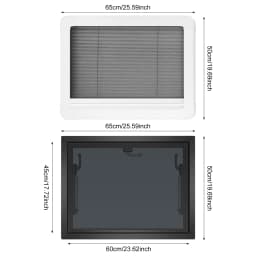 RV Push Out Window 65° Opening Tempered Glass RV Window for Camper Van Caravan with Screen Lockable Handle 23.62x17.72in