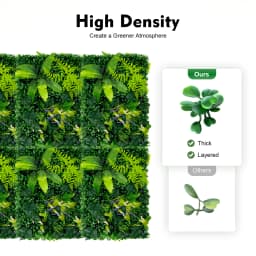 6PCS Artificial Greenery Wall Panels, Realistic Plastic Hedge Screen, Vertical Garden for Home Garden Balcony Decoration