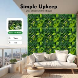 6PCS Artificial Greenery Wall Panels, Realistic Plastic Hedge Screen, Vertical Garden for Home Garden Balcony Decoration