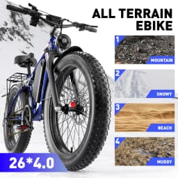 FENGQS F7PRO Adult Outdoor Mountain Ebike 1000W 52V 23Ah Electric Bike 26*4.0" Fat Tire Hydraulic Disc Brakes Electric Bicycle