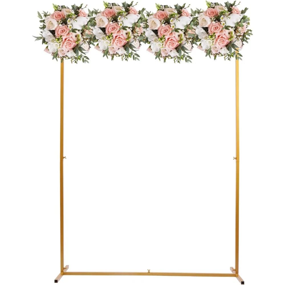 6.6x4.9FT Yellow Wedding Arch Metal Stand with Base - 25 Square Tube Iron Baking Paint, Easy Assemble Detachable for Wedding