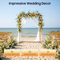 6.6x4.9FT Yellow Wedding Arch Metal Stand with Base - 25 Square Tube Iron Baking Paint, Easy Assemble Detachable for Wedding