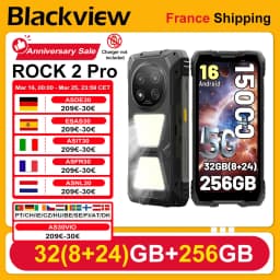 [Shipping From France] Blackview ROCK 2 Pro Rugged Smartphone 8GB+256GB 6.67'' IPS Android 16 15000mAh 33W 5G Fingerprint NFC