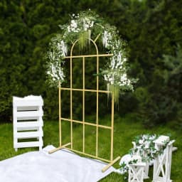 2x1m Gold Metal Wedding Arches, Wedding Arch Backdrop Stand for Ceremony Gold Balloon Arch Stand for Weddings, Birthday Parties
