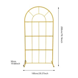2x1m Gold Metal Wedding Arches, Wedding Arch Backdrop Stand for Ceremony Gold Balloon Arch Stand for Weddings, Birthday Parties