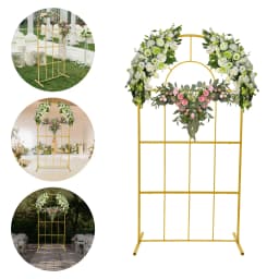 2x1m Gold Metal Wedding Arches, Wedding Arch Backdrop Stand for Ceremony Gold Balloon Arch Stand for Weddings, Birthday Parties