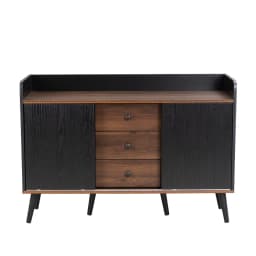 PINGGO Modern Sideboard with Three Drawers Wood Color Storage Rack for Bedroom And Living Room Pear Design