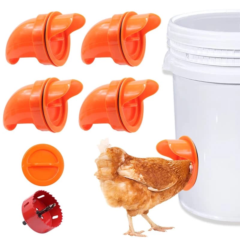 Automatic Gravity Chicken Feeder DIY Rainproof Poultry Feeder Port Reduce Spillage Food Farm Chicken Duck Food Controller Tools