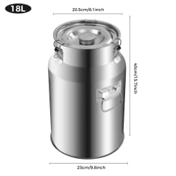 18L 201 Stainless Steel Bucket with Lid 4 76Gal Capacity Container for Beer Water Oil Storage Restaurant Home Kitchen Camping