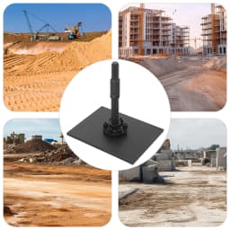 Tamping Shaft Plate, Heavy-duty Tamper Plate with 30mm Rod, 40CR Steel Compactor Plate for Road Construction, Trench, 26*20.5cm
