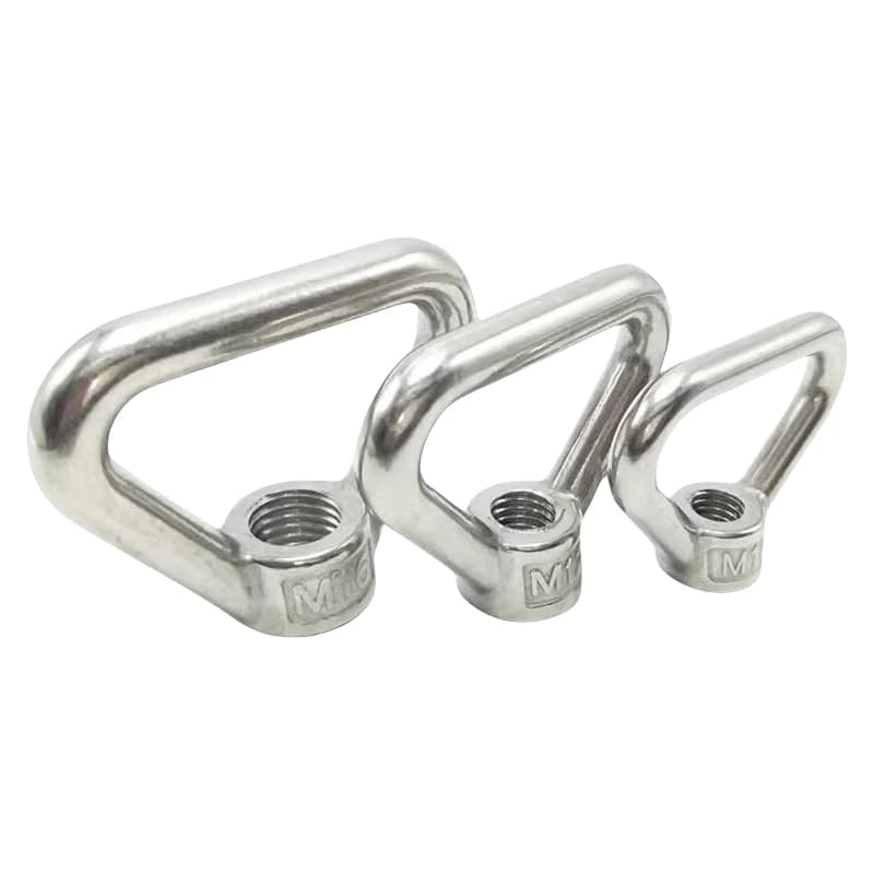 Stainless Steel Triangular Lifting Eye Nut, Threaded Ring Assembly, Suitable for Handle Bolts, M8, M10