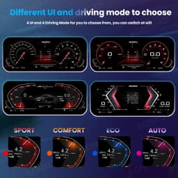 BONROAD 12.3” 1920*720P Wireless Carplay Android Mirror Digital Instrument Cluster For BMW X5 E70 X6 E71 Dashboard Speedometer