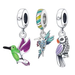 Fmrose 925 Sterling Silver Parrot,Bird Pendant for Bracelets and Necklaces Original DIY Jewelry Making for Women