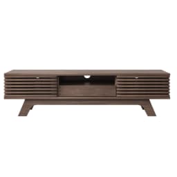 PINGGO Vintage TV Stand Lowboard 150x35x44cm with One Drawer Two Doors Unique Design Wood Color Living Room Storage Cabinet