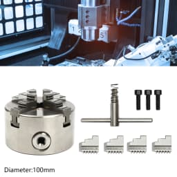 4 Jaw 100mm 3.94ft Independent Self-Centering Lathe Manual Scroll Chuck for Mini Mechanical Lathe Wood Process
