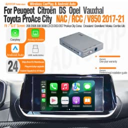 Autotop Wireless Carplay Android Auto for Peugeot Citroen Ds Opel Proace Nac Rcc V850 Retrofit Kit with Mirror Link Airplay Gps