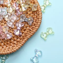 30pcs 8.7*15mm Transparent AB Small Bowknot Shiny Beads DIY Necklace Keychain Material Creative Making Jewelry Accessories
