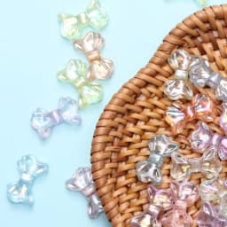 30pcs 8.7*15mm Transparent AB Small Bowknot Shiny Beads DIY Necklace Keychain Material Creative Making Jewelry Accessories