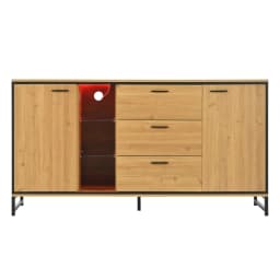 PINGGO Modern Wooden Side Cabinet with Three Drawers - Elegant Carved Storage Console - Stylish And Practical Home Furniture