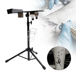 Height Adjustable Desk Stable Tattoo Work Station Collapsible Tripod Tray Stand Workbench Black